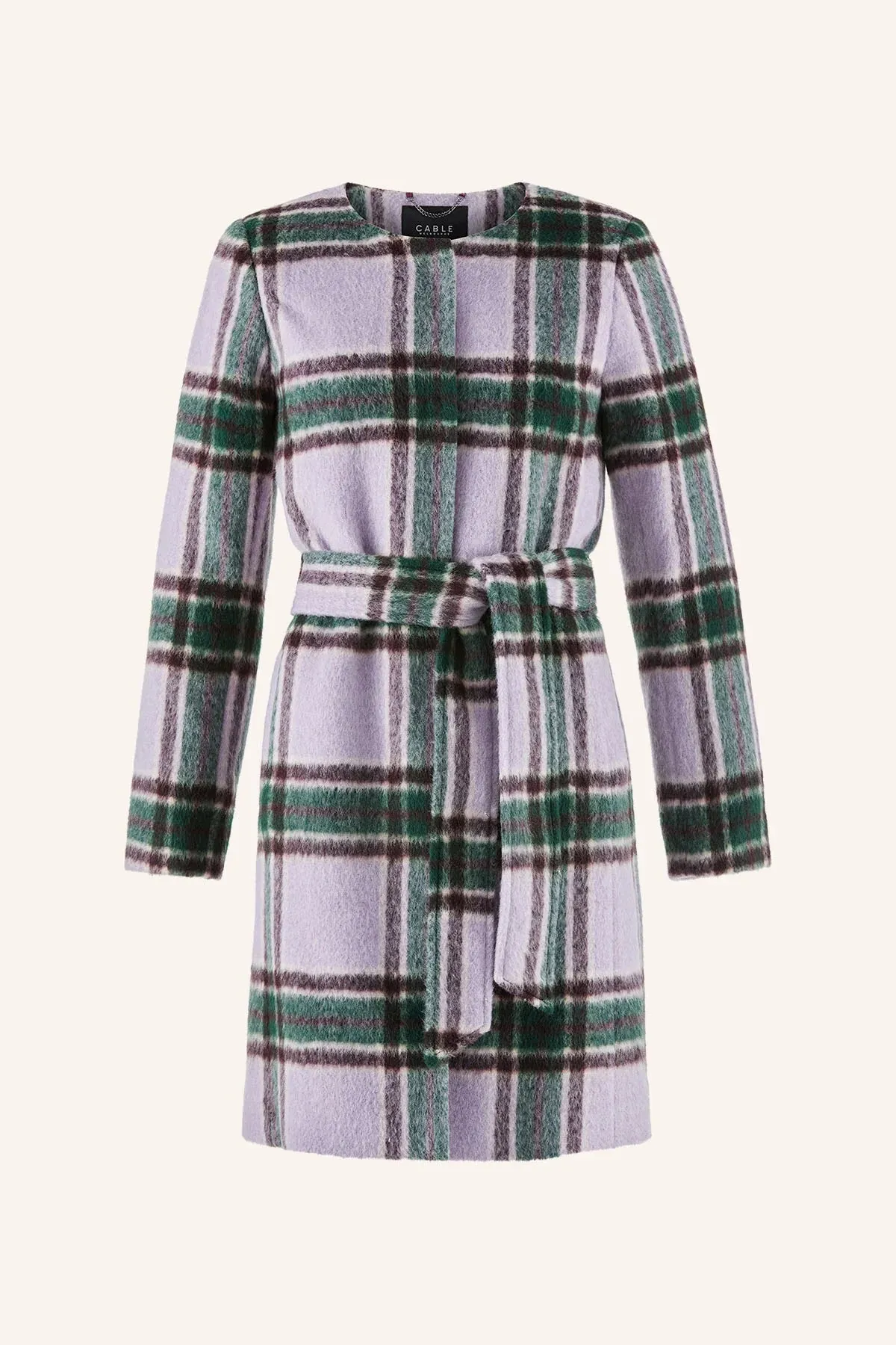 Piper Check Coat Lilac Check