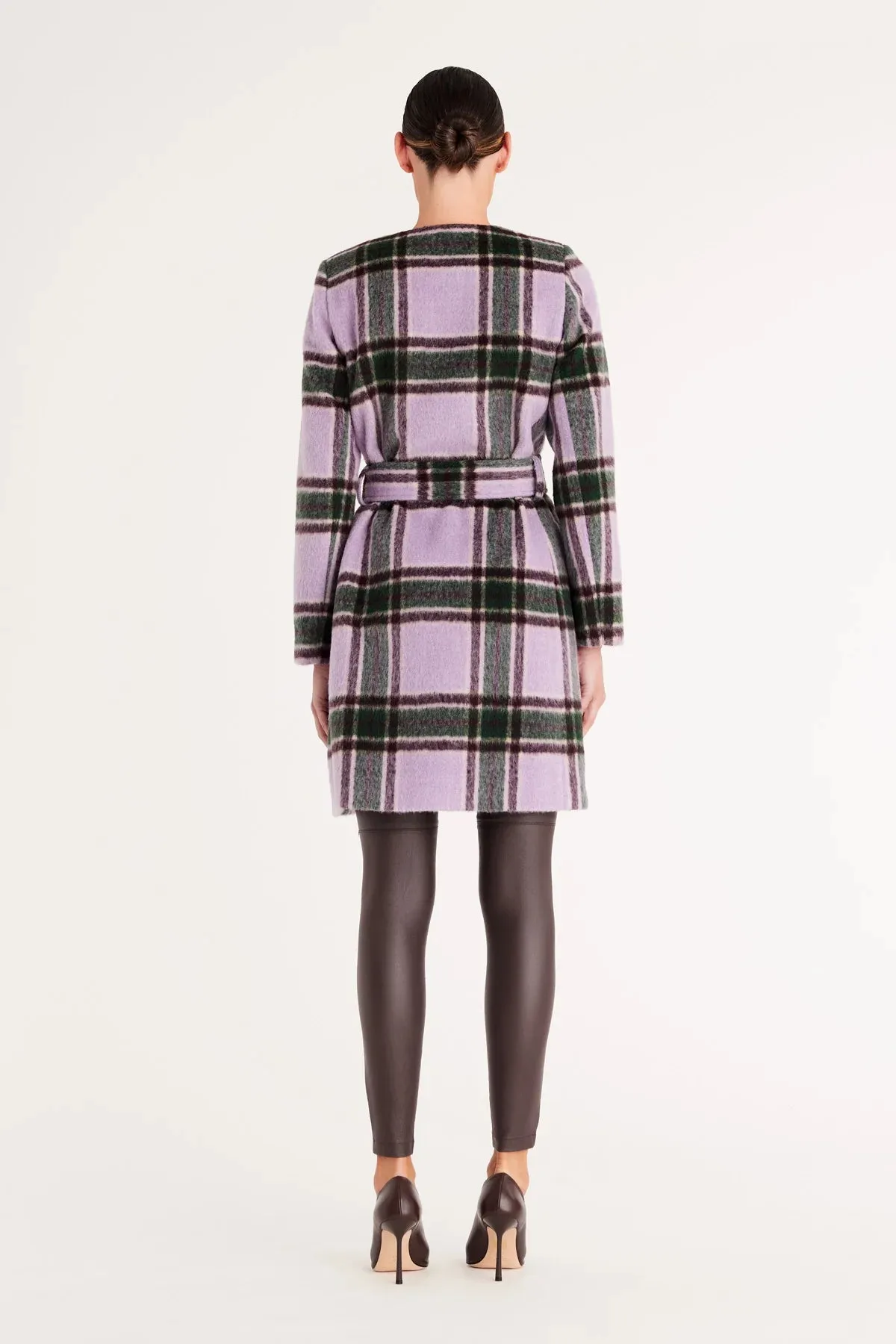 Piper Check Coat Lilac Check