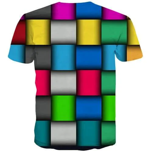 Psychedelic T shirts Men Colorful T-shirts Graphic Square Shirt Print Russia Tshirts Casual Gothic Tshirt Anime Short Sleeve