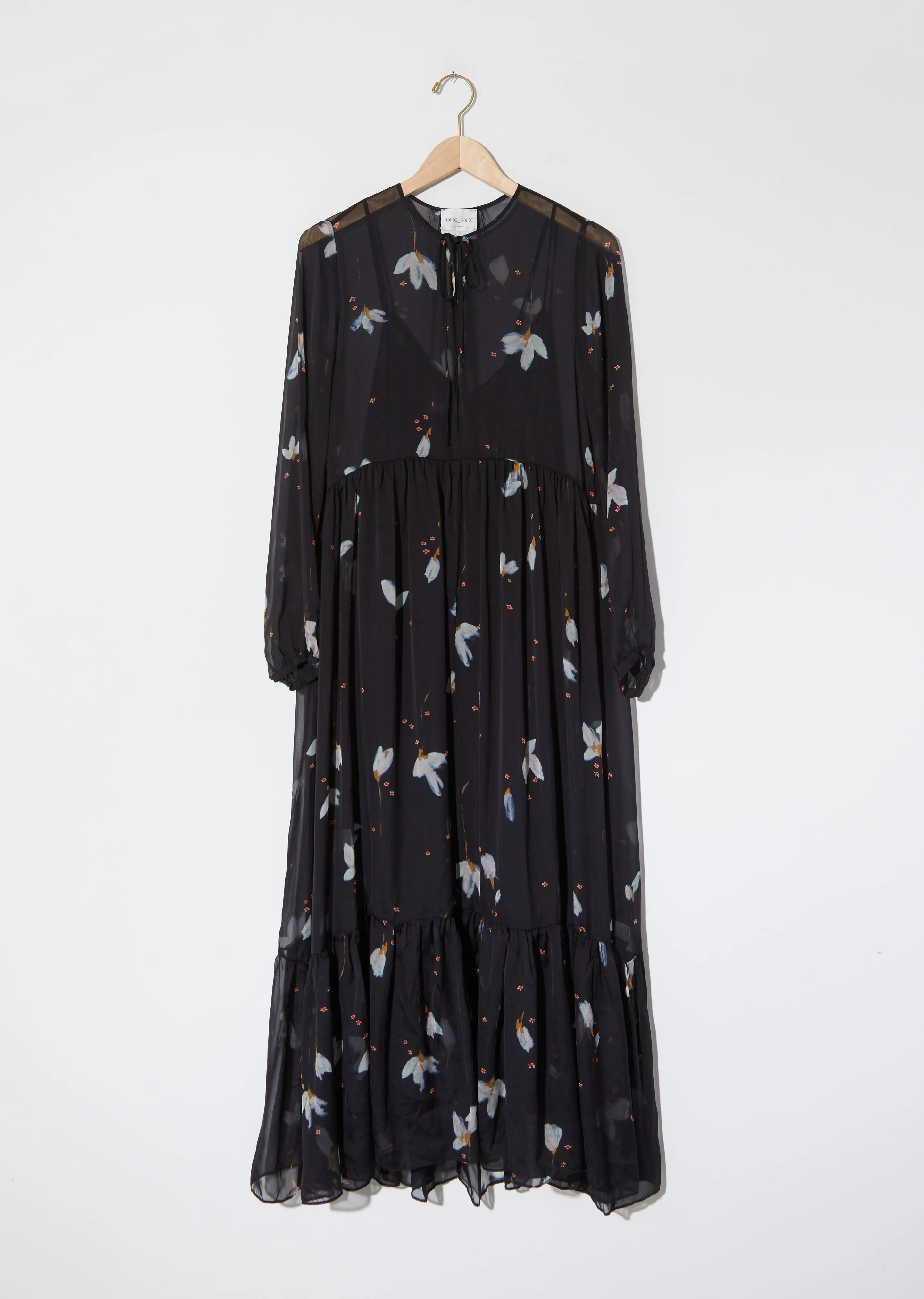 "Mahonia" Print Chiffon Silk Dress