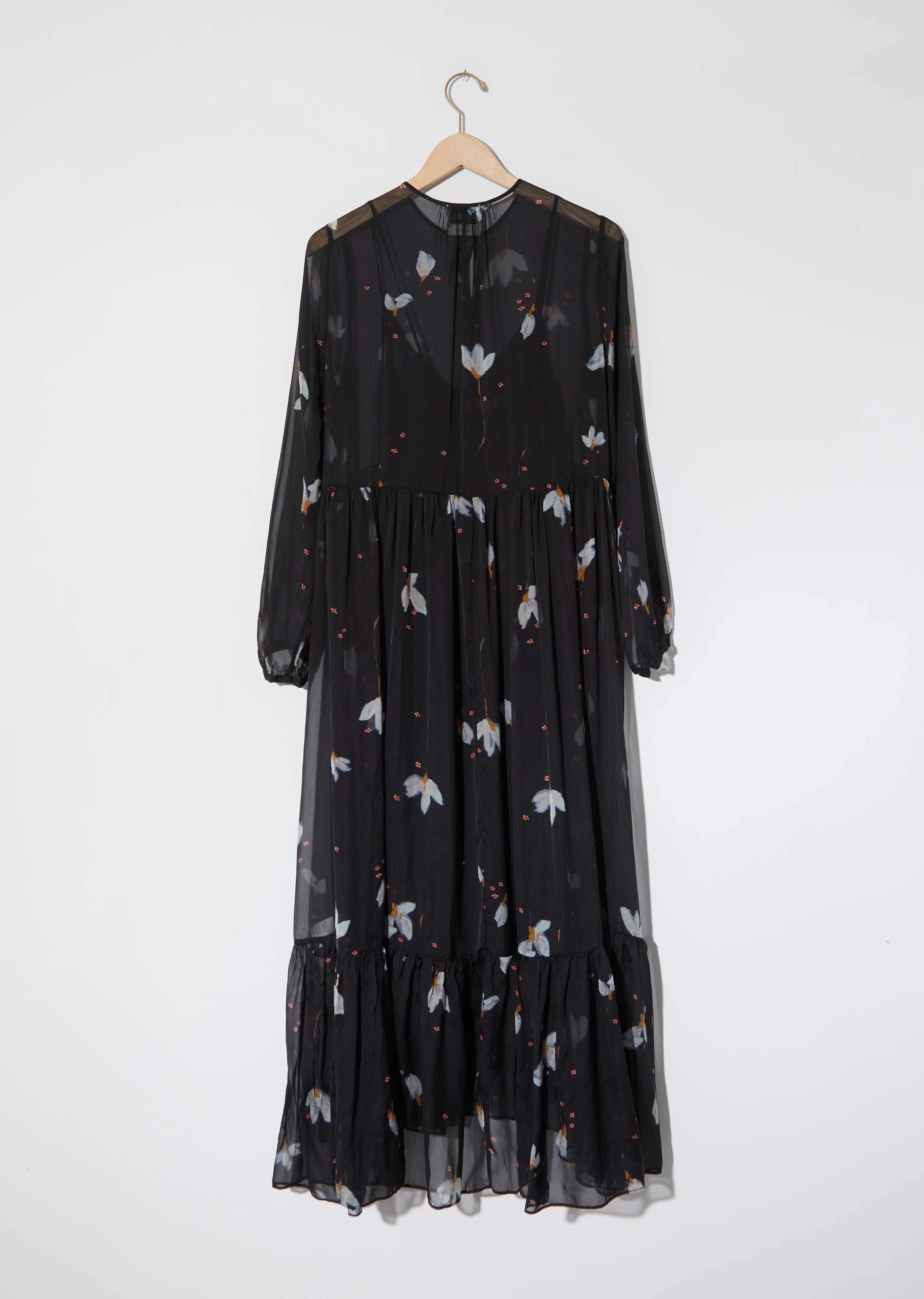 "Mahonia" Print Chiffon Silk Dress