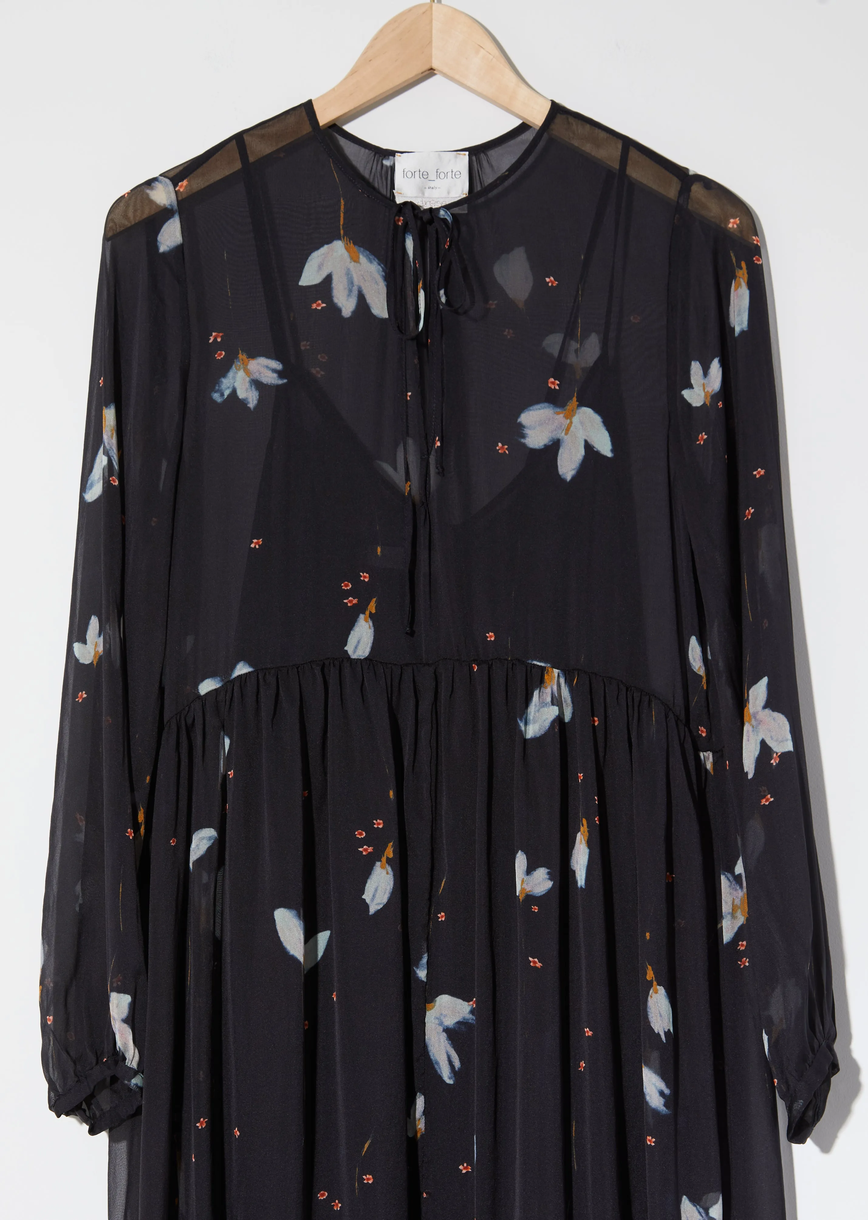 "Mahonia" Print Chiffon Silk Dress