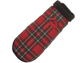 Red Plaid Fleece Lined Coat