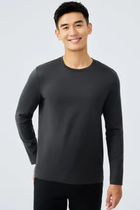 Regal Crew Neck Long Sleeve T-Shirt | Dark Grey GYE161