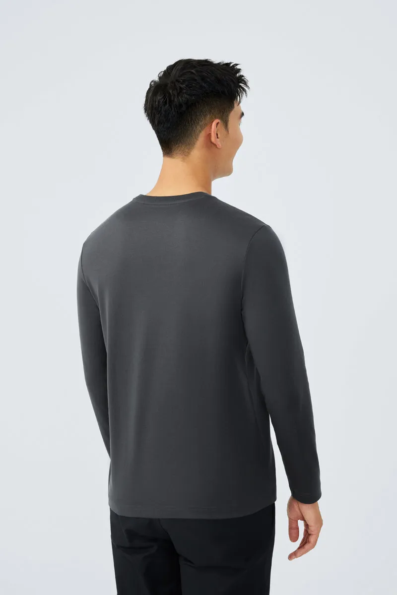 Regal Crew Neck Long Sleeve T-Shirt | Dark Grey GYE161