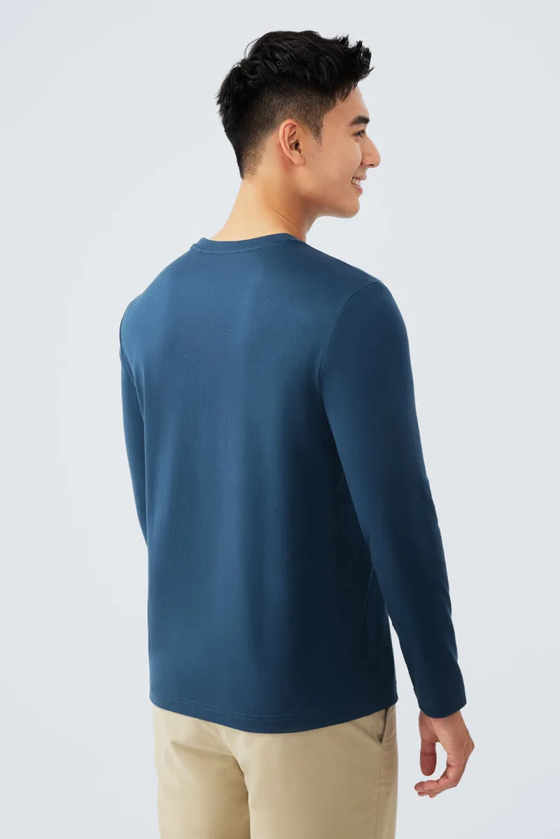 Regal Crew Neck Long Sleeve T-Shirt | Teal PT4126