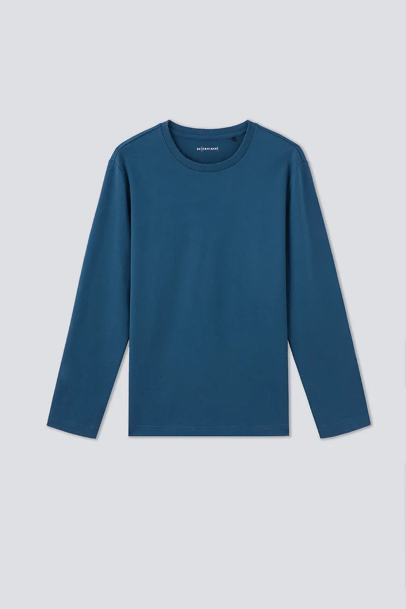 Regal Crew Neck Long Sleeve T-Shirt | Teal PT4126