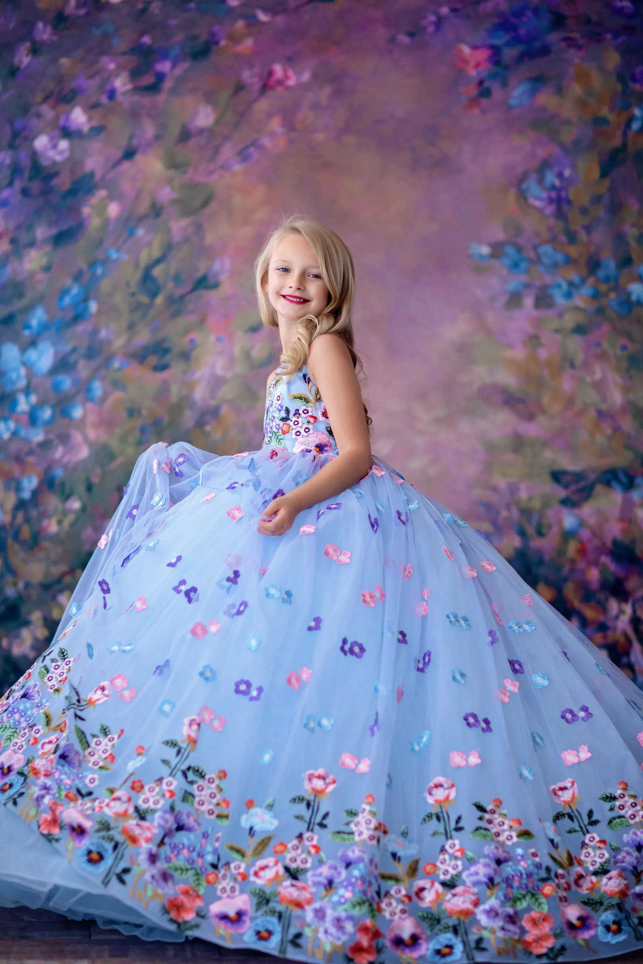 Retired rental "Camille" -  Floor Length in Periwinkle ( 6 Year - Petite 8 Year)