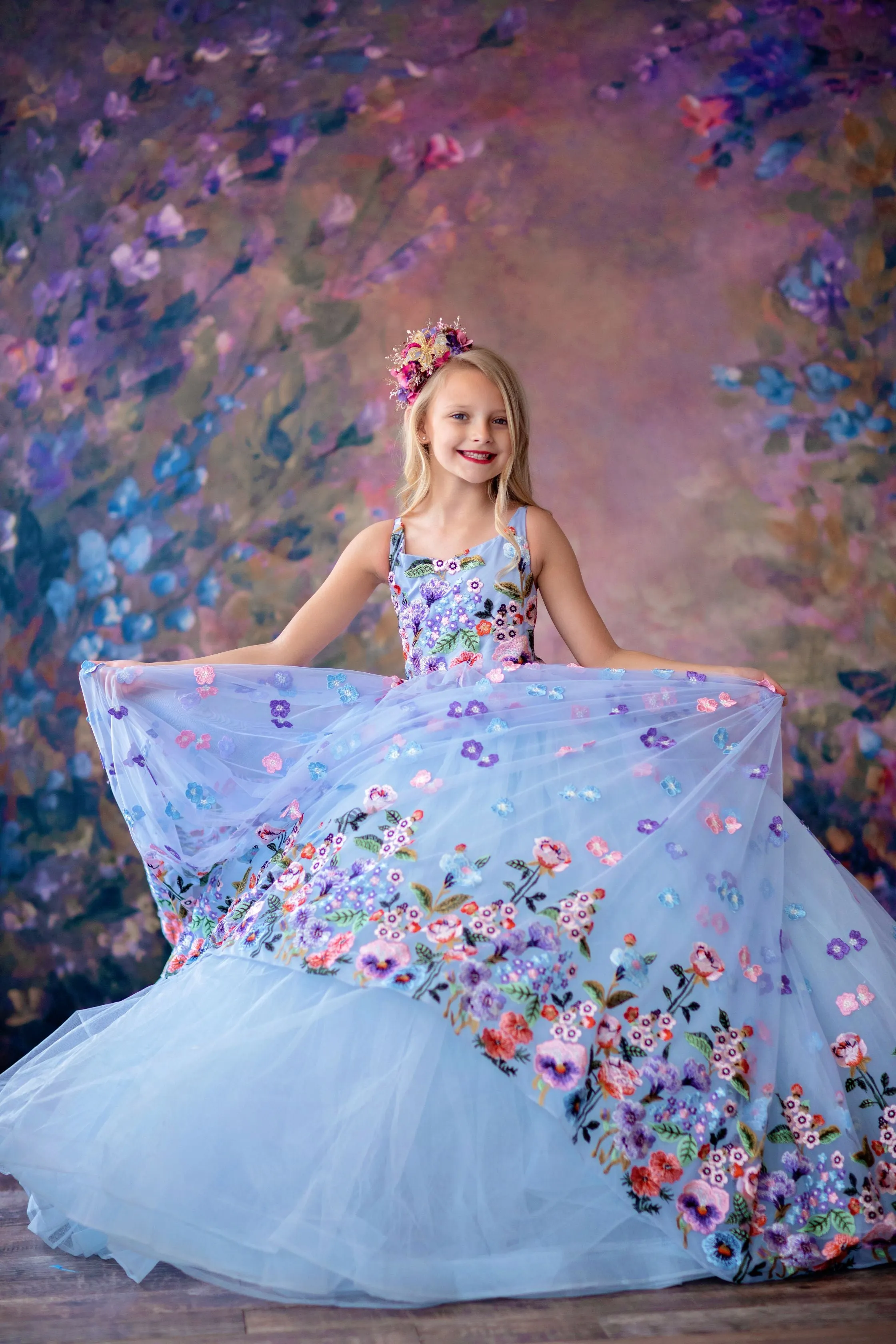 Retired rental "Camille" -  Floor Length in Periwinkle ( 6 Year - Petite 8 Year)