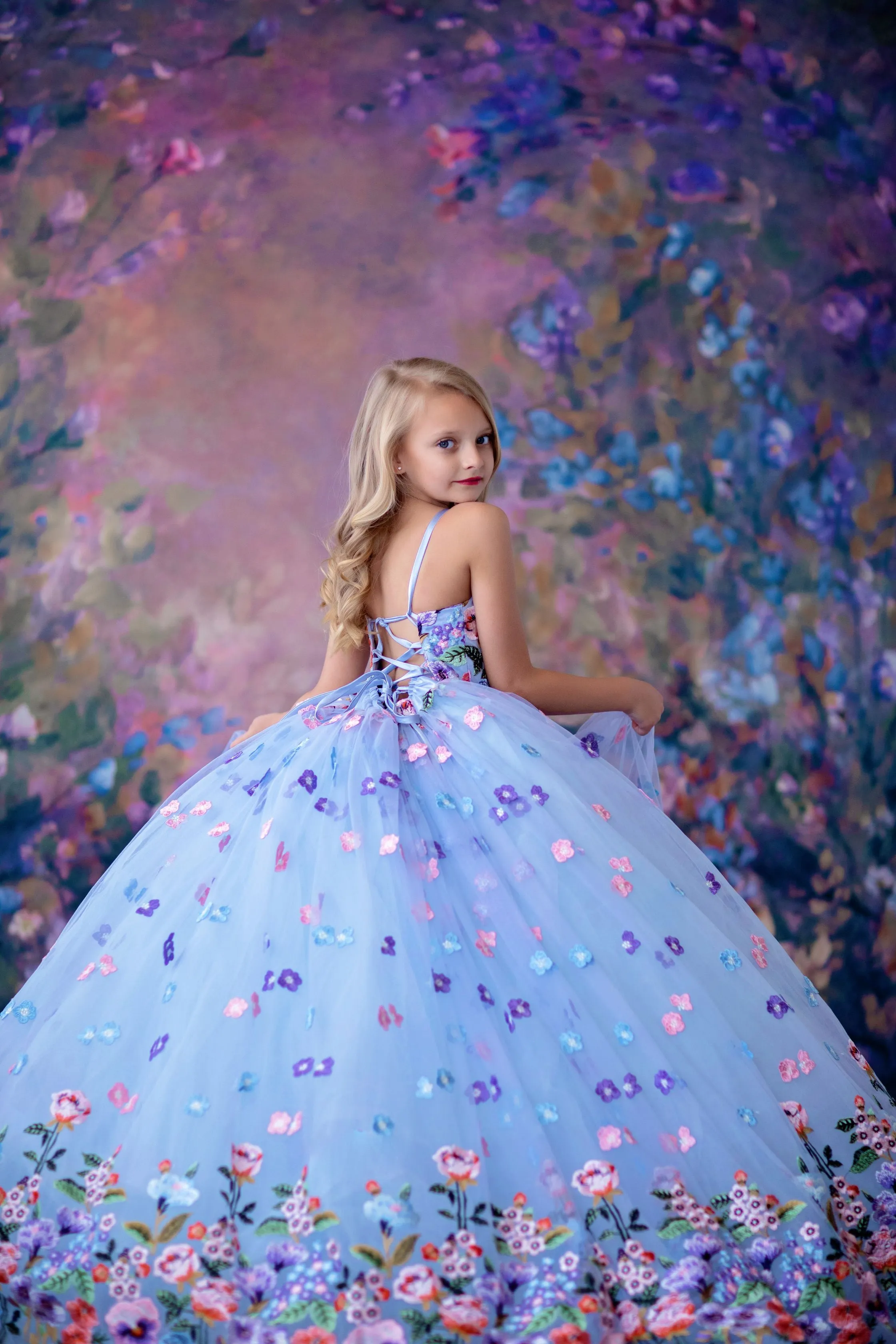 Retired rental "Camille" -  Floor Length in Periwinkle ( 6 Year - Petite 8 Year)