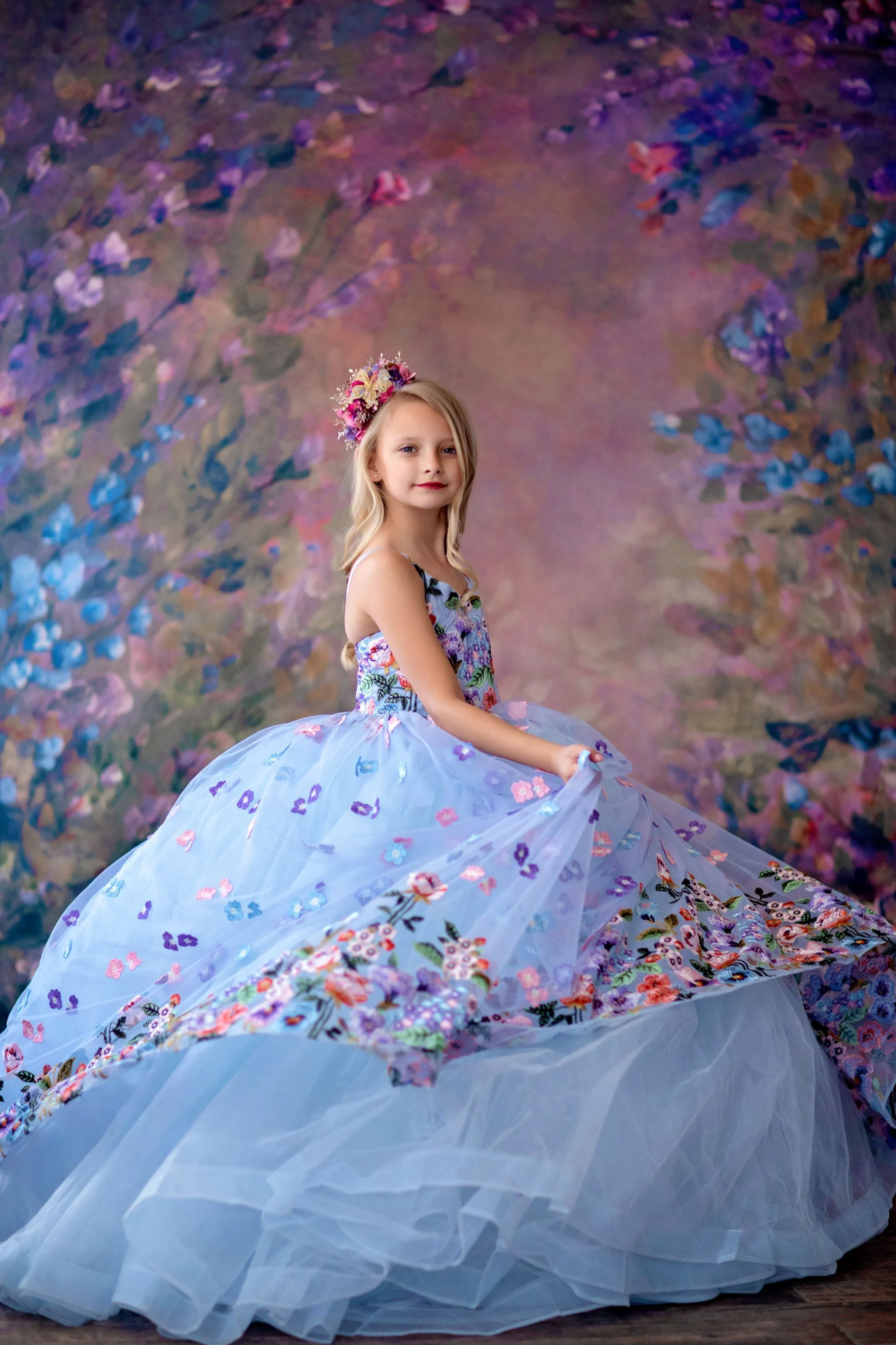 Retired rental "Camille" -  Floor Length in Periwinkle ( 6 Year - Petite 8 Year)