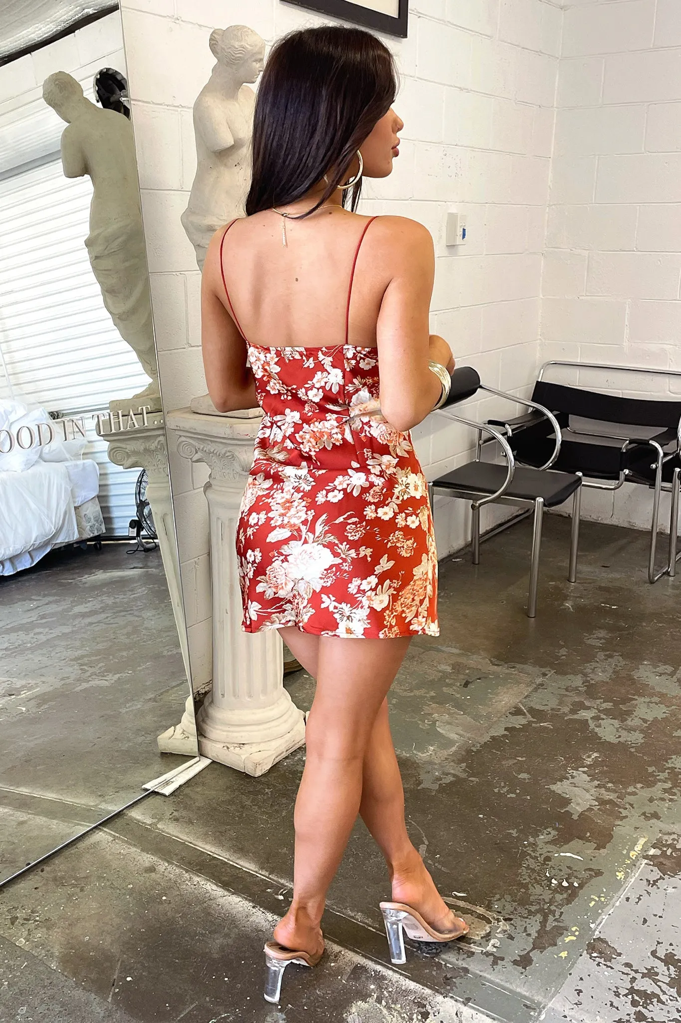 Rhea Dress - Red Floral