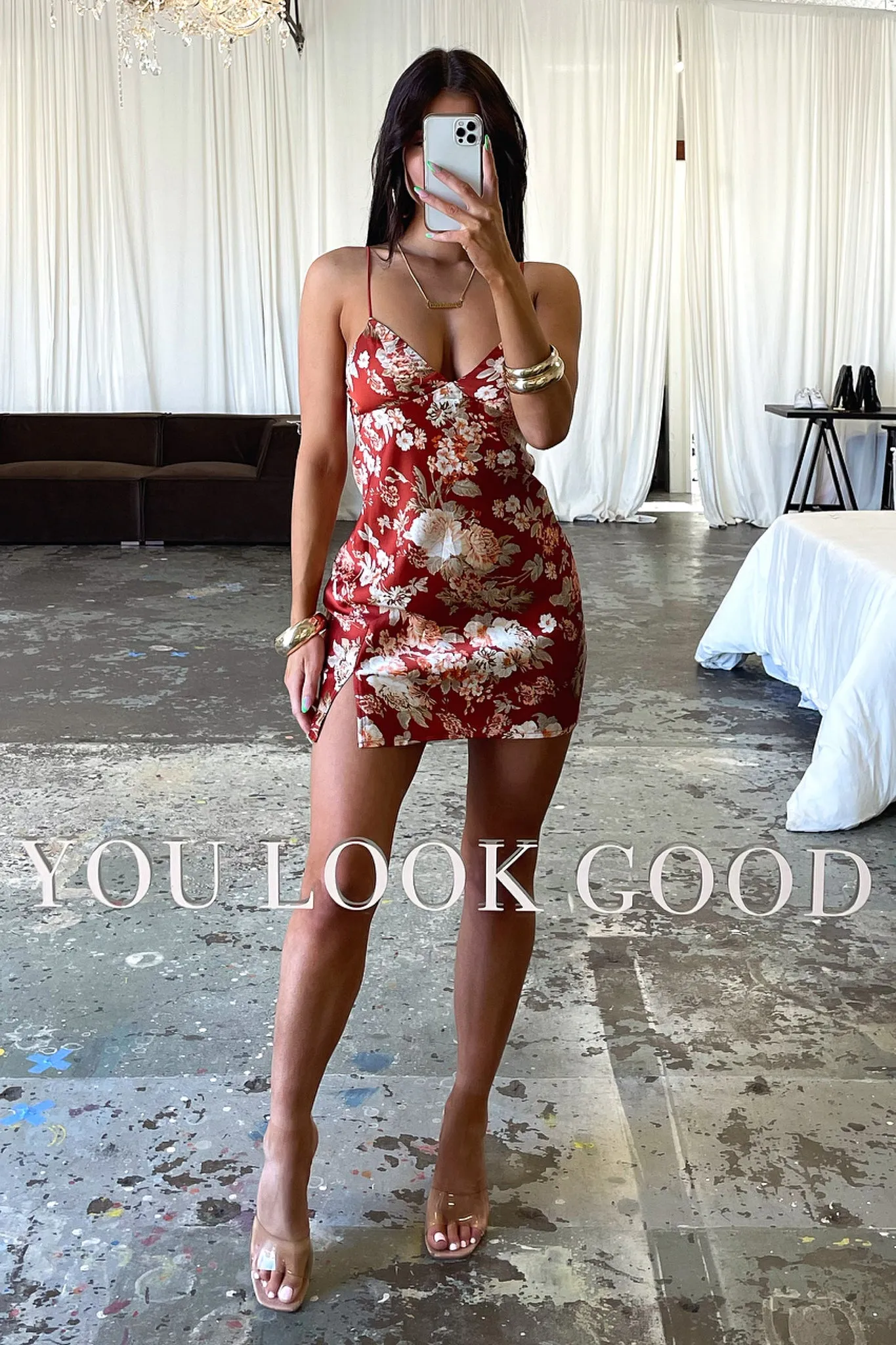 Rhea Dress - Red Floral