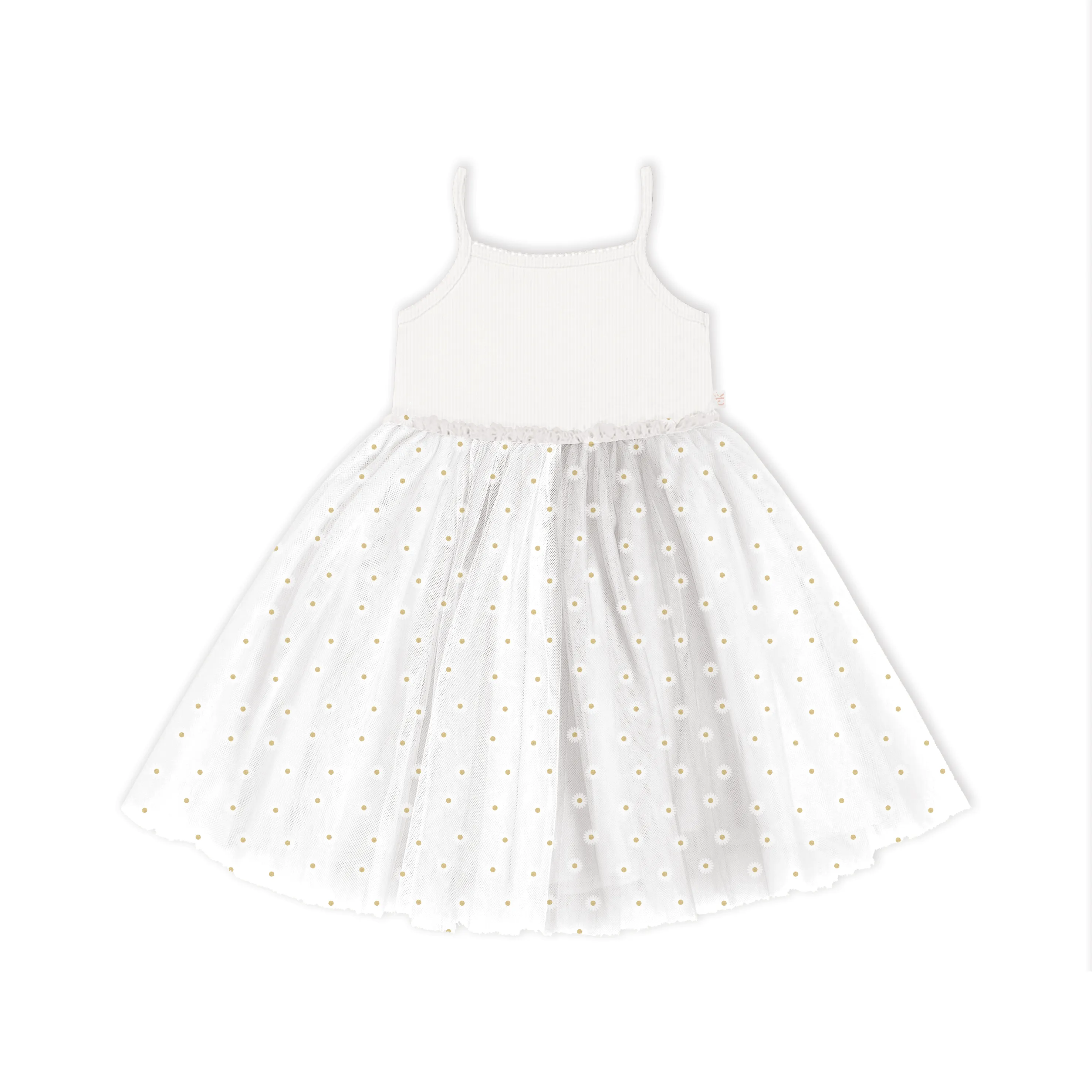 Ribbed Tulle Dress - Daisies