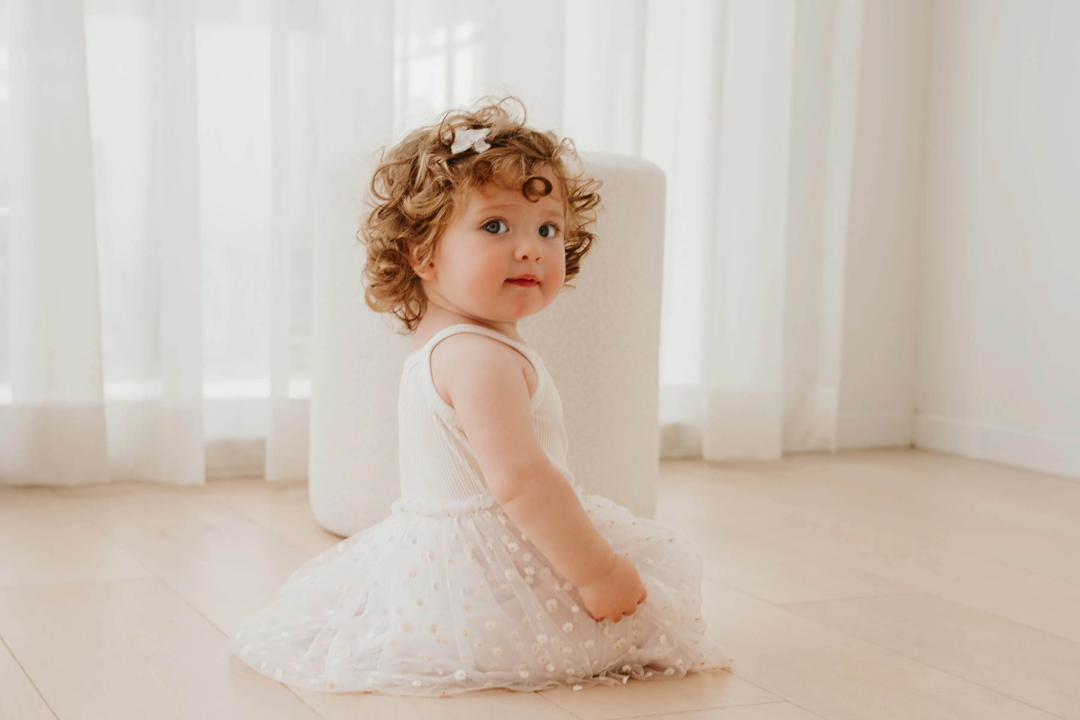 Ribbed Tulle Dress - Daisies