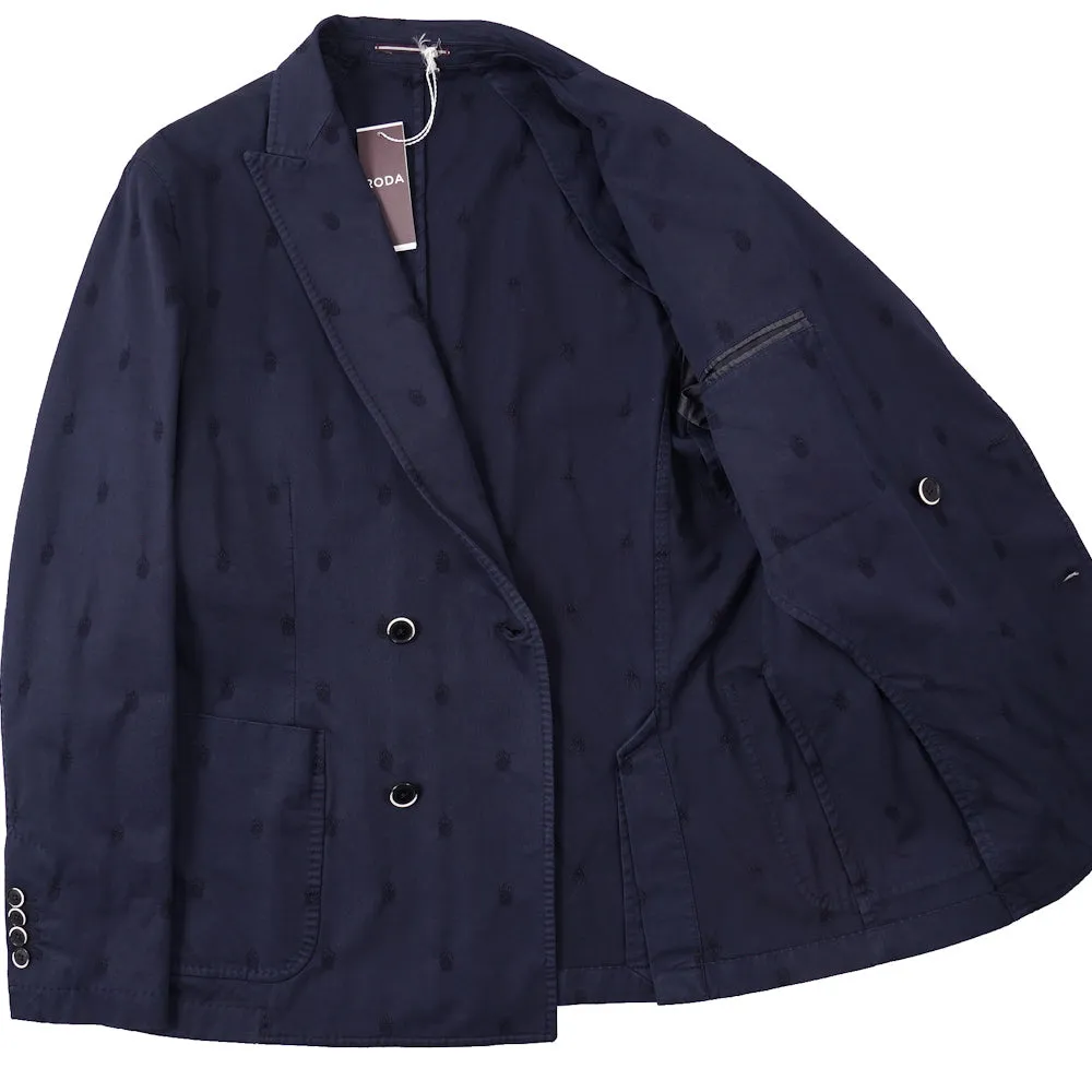 Roda Navy Jacquard Cotton Sport Coat