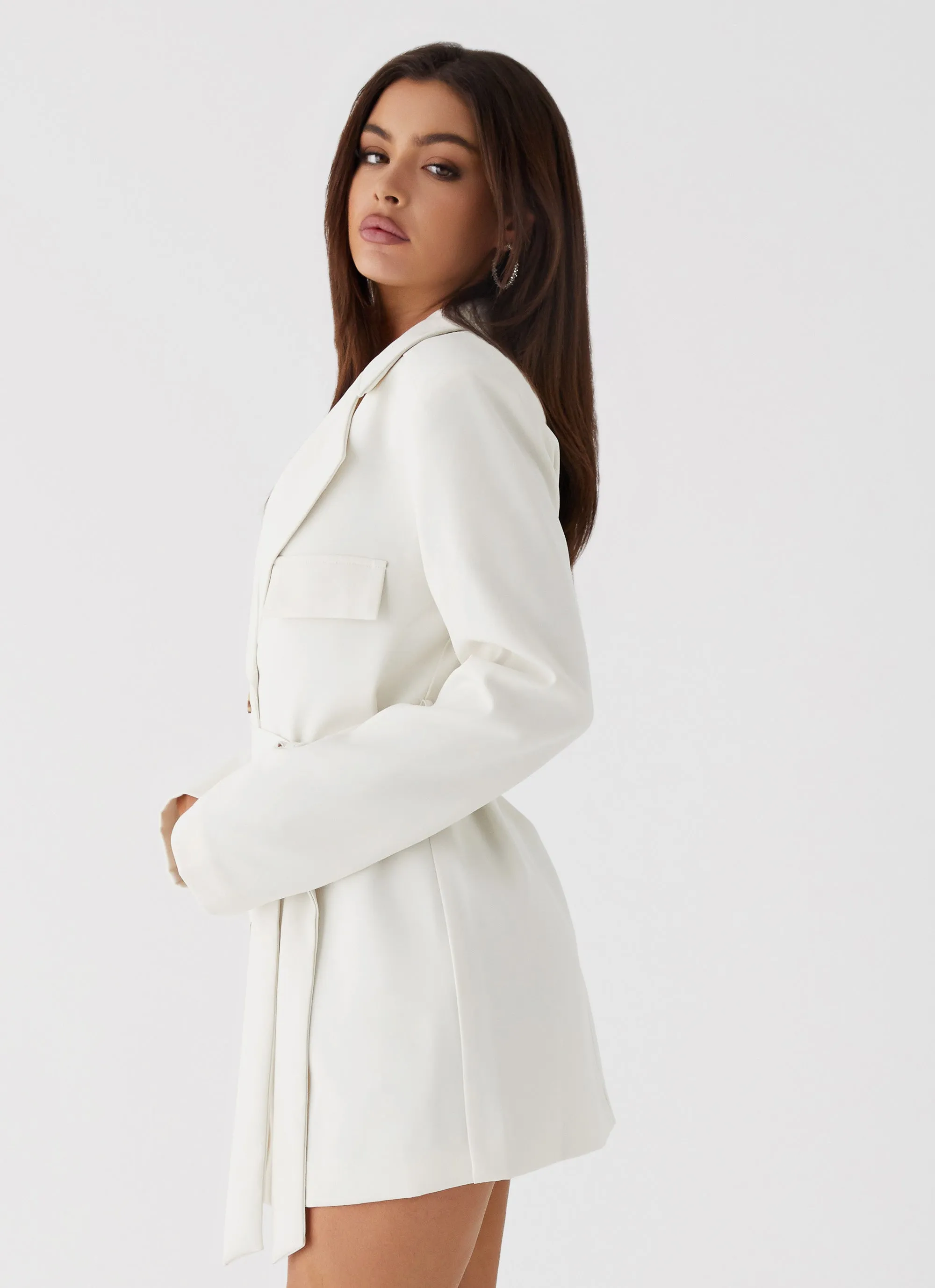 Safia Blazer Mini Dress - White