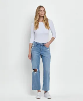 Satisfactory - High Rise Crop Slim Wide Jeans