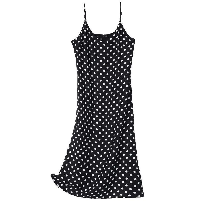 Silk Polka Dots Slip Dress