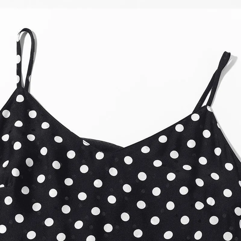 Silk Polka Dots Slip Dress