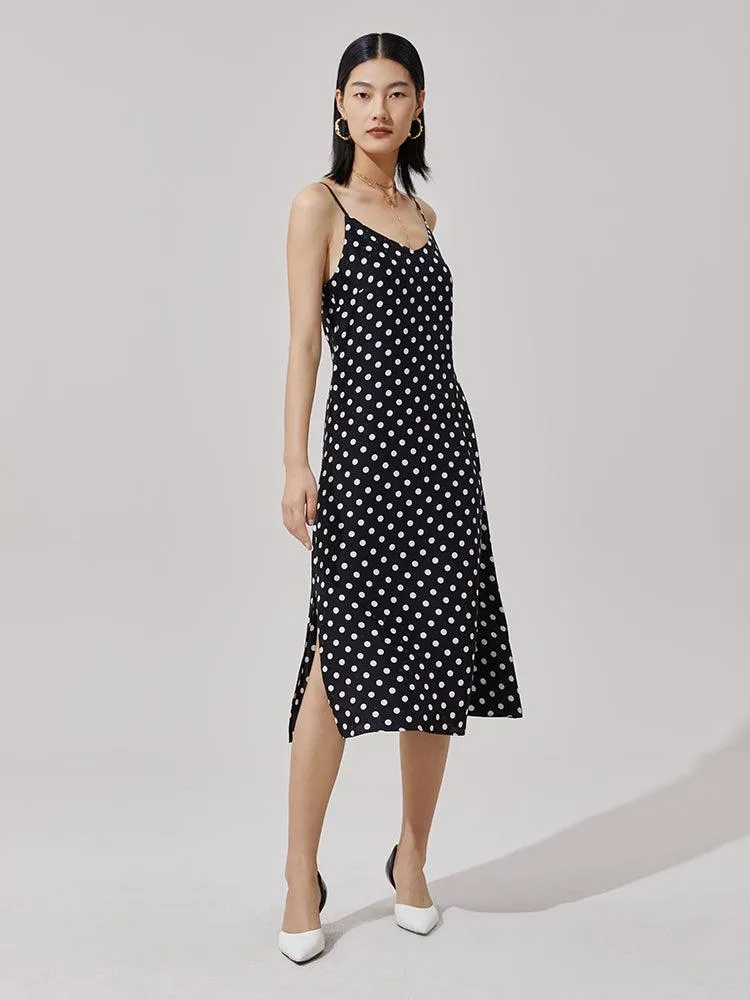 Silk Polka Dots Slip Dress