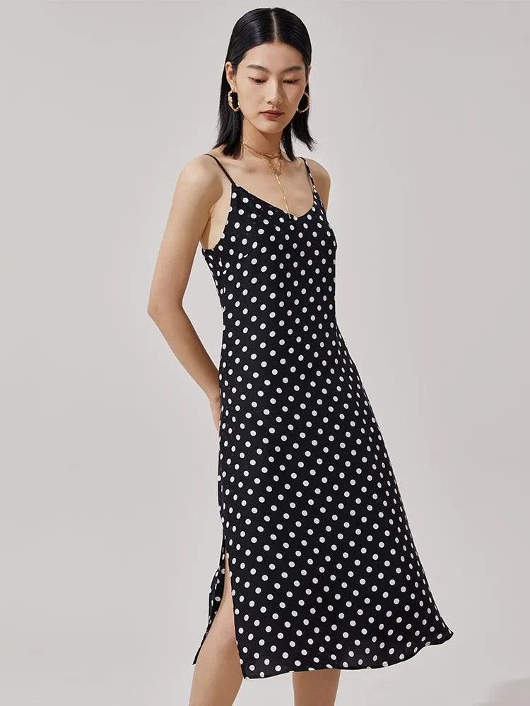 Silk Polka Dots Slip Dress