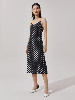 Silk Polka Dots Slip Dress