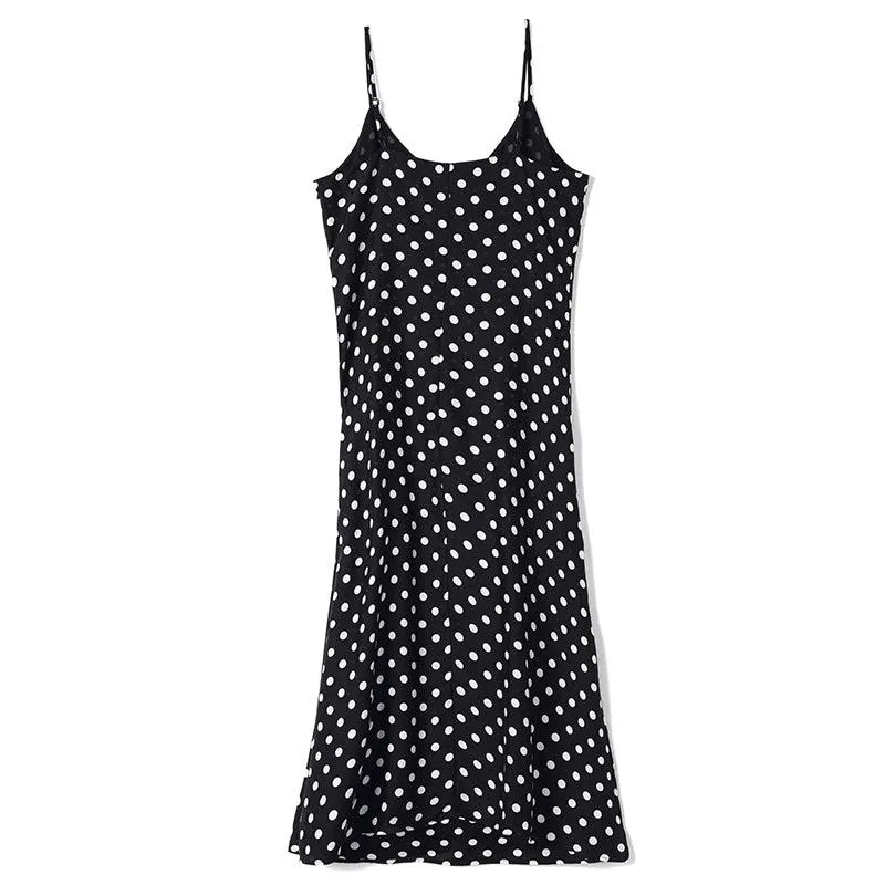 Silk Polka Dots Slip Dress