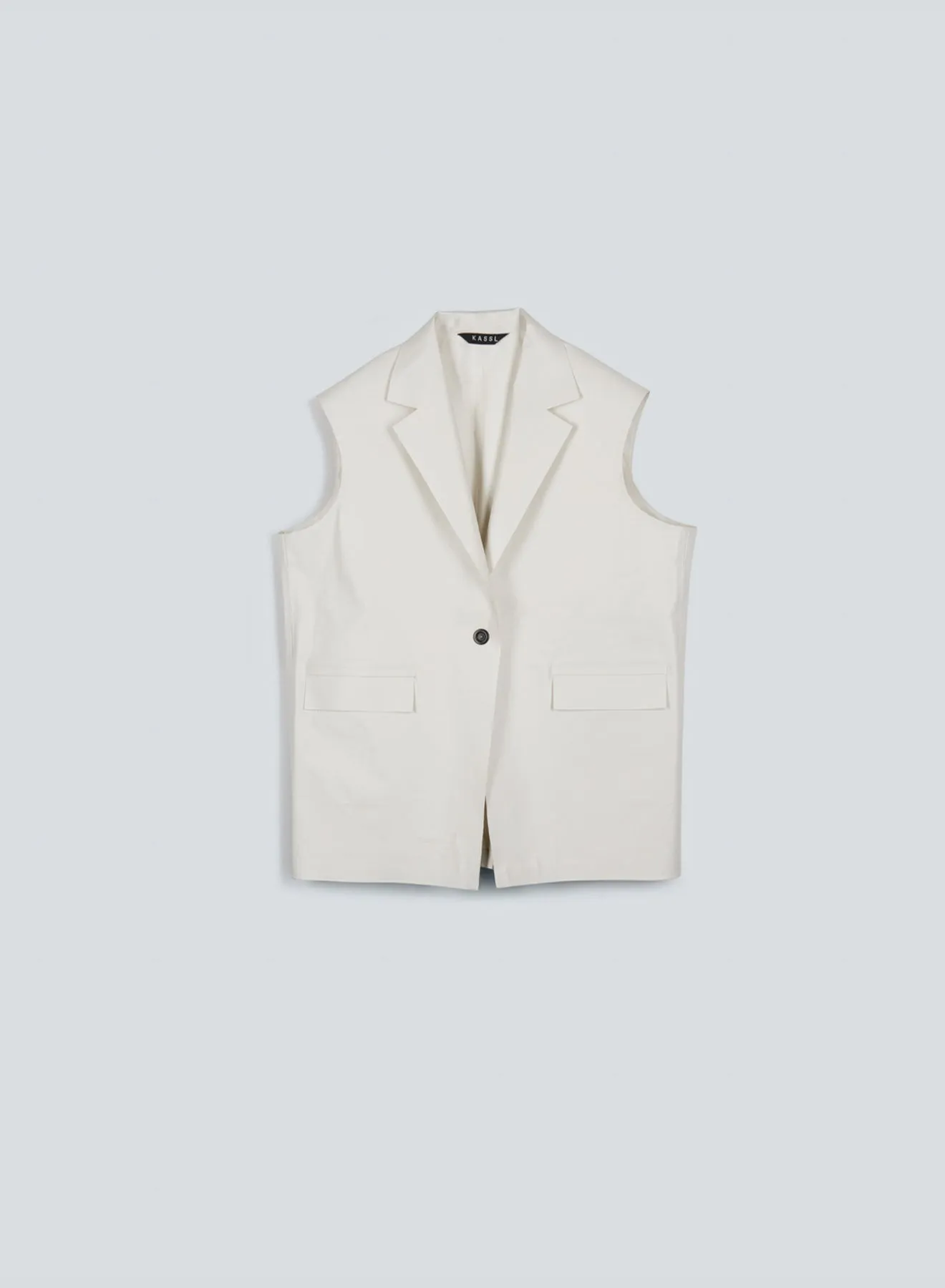 Sleeveless blazer oil | white