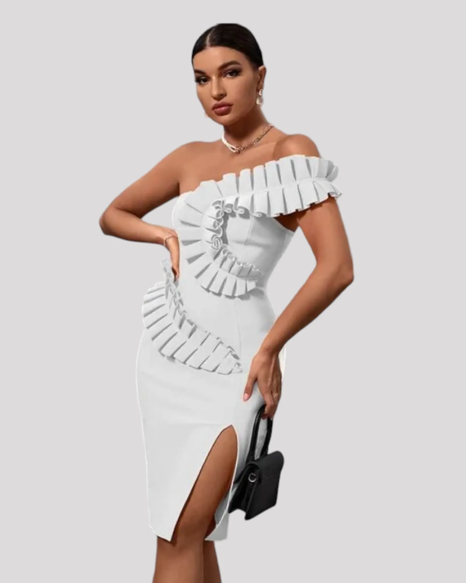 Sleeveless Cocktail Dress with Stunning Pleating Feature