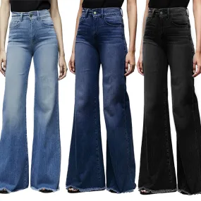 Slim fit flared trousers denim trousers -  Women's Bottom