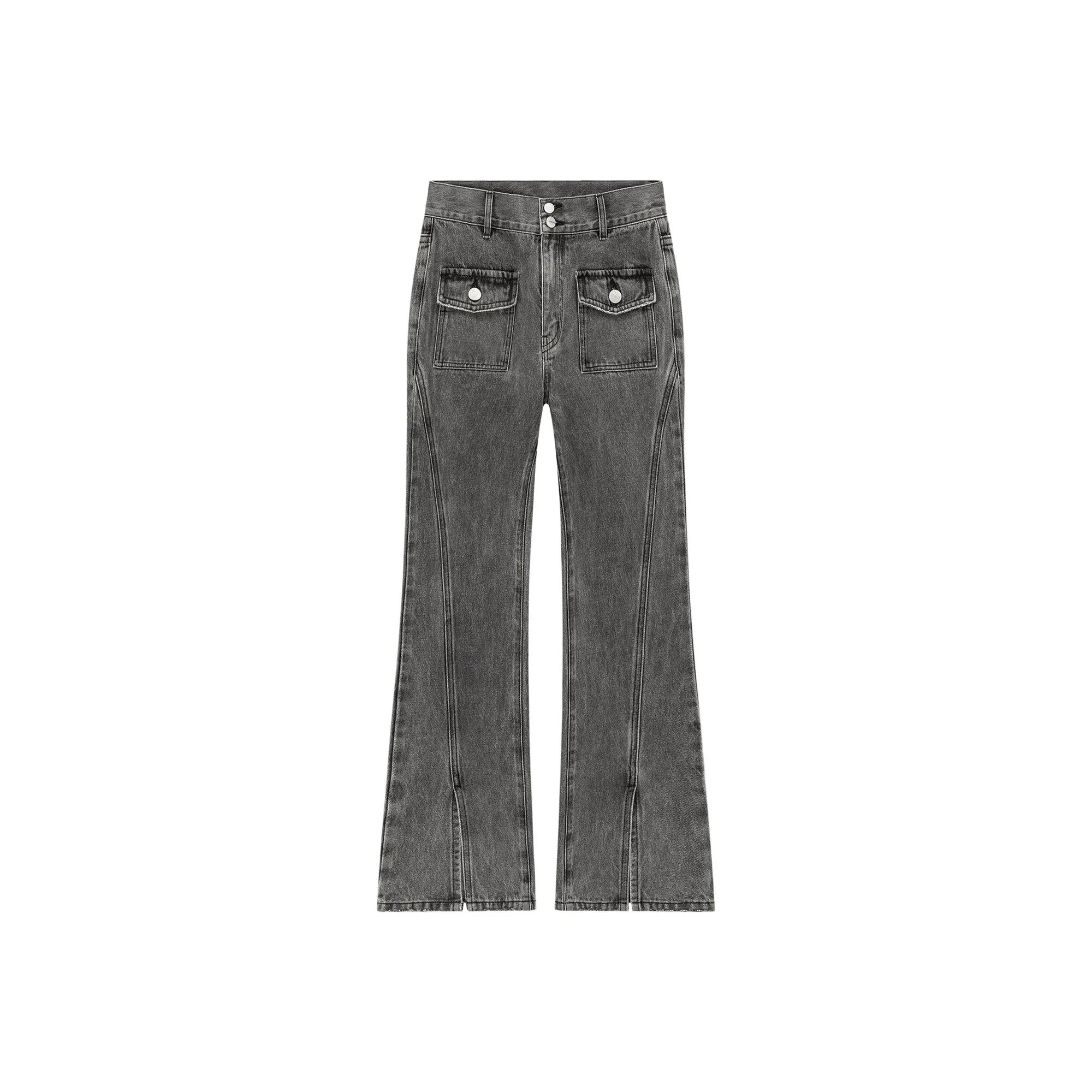 Slit Bootcut Denim Jeans