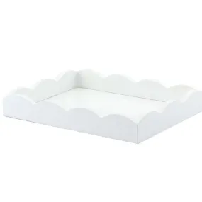 Small Scallop Rect Tray | White