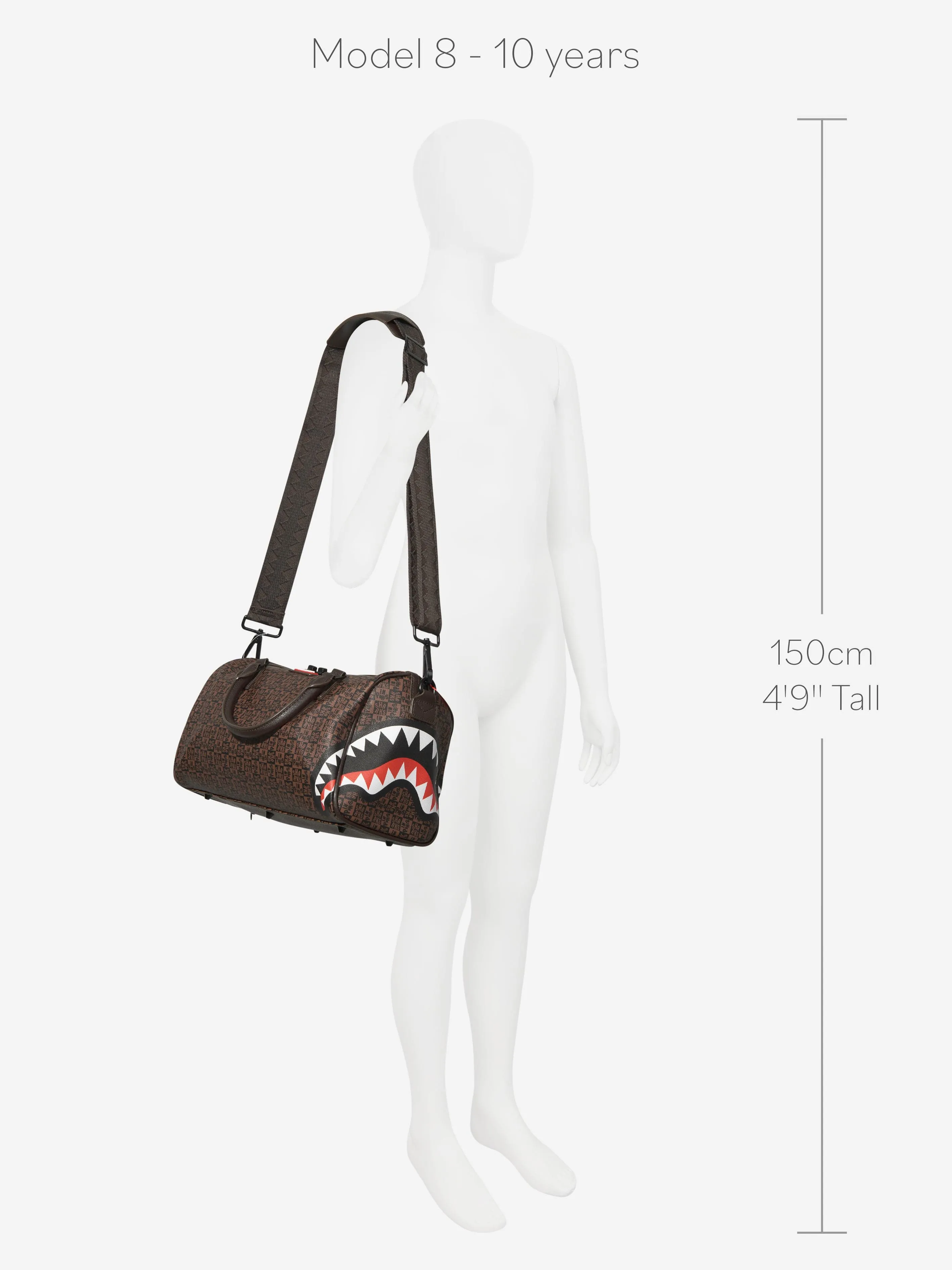 Sprayground Kids Sharks in Paris Check Mini Duffle in Brown