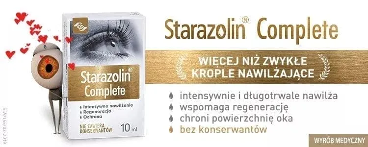 Starazolin Complete eye drops, Sodium hyaluronate, dexopantenol