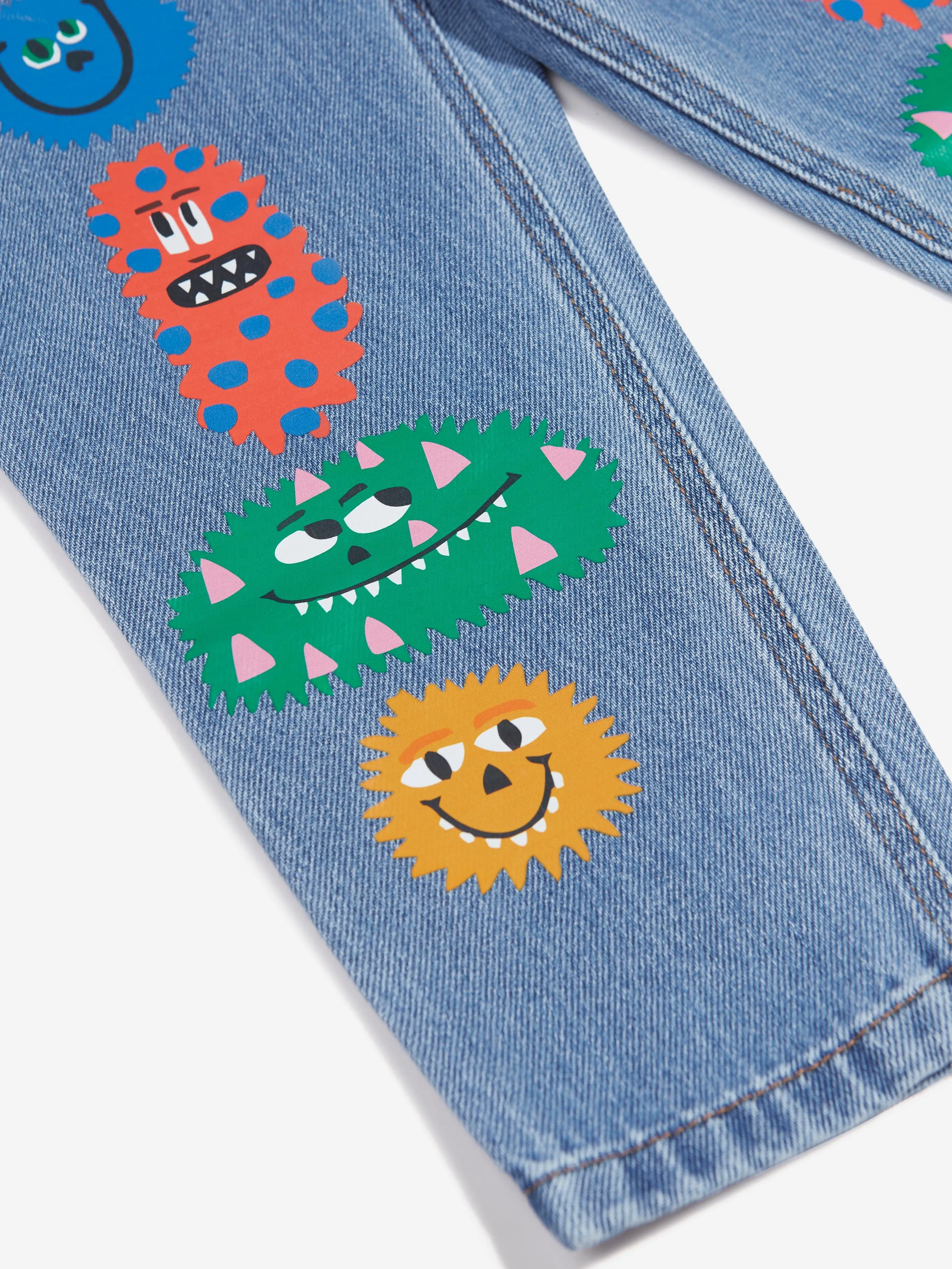 Stella McCartney Boys Monster Print Jeans in Blue