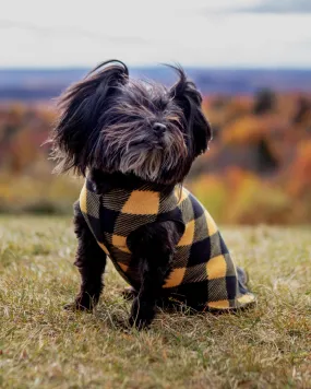 Stretch Fleece Pullover in Yellow Buffalo Plaid (Made in the USA)