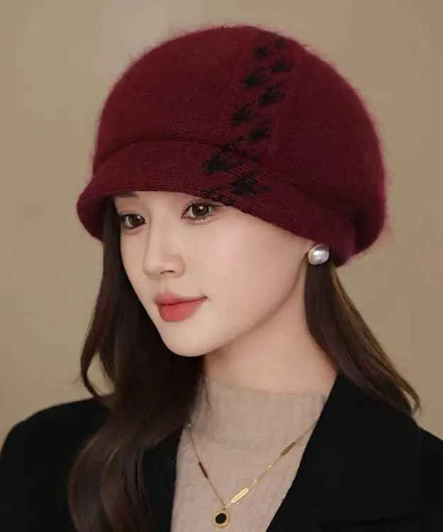 Stylish Purple Cozy Warm Cotton Knit Beret Hat RB046