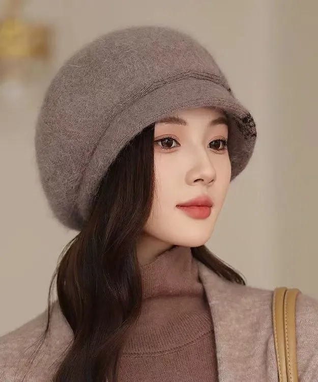 Stylish Purple Cozy Warm Cotton Knit Beret Hat RB046