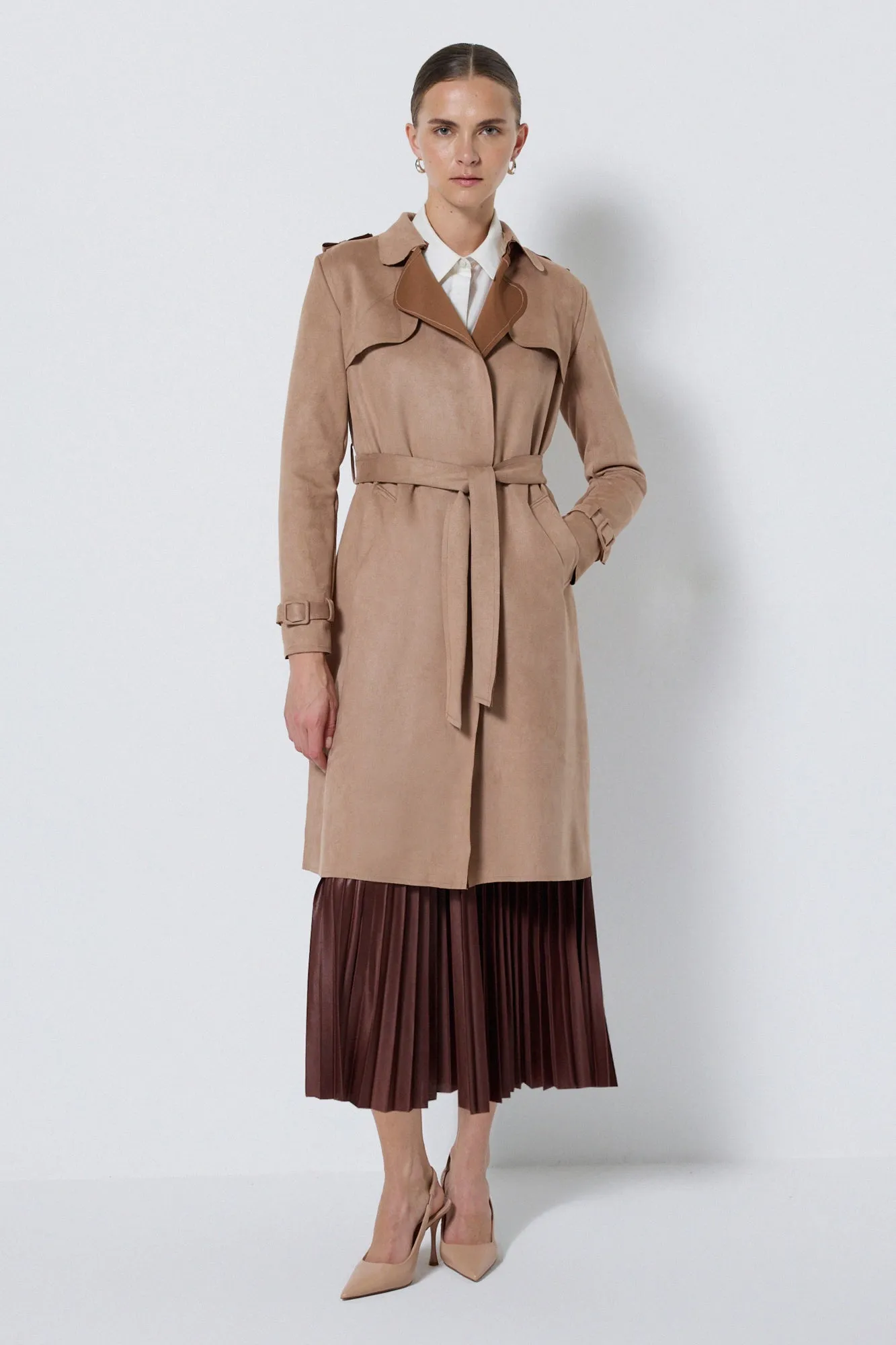 SUEDE TRENCH COAT