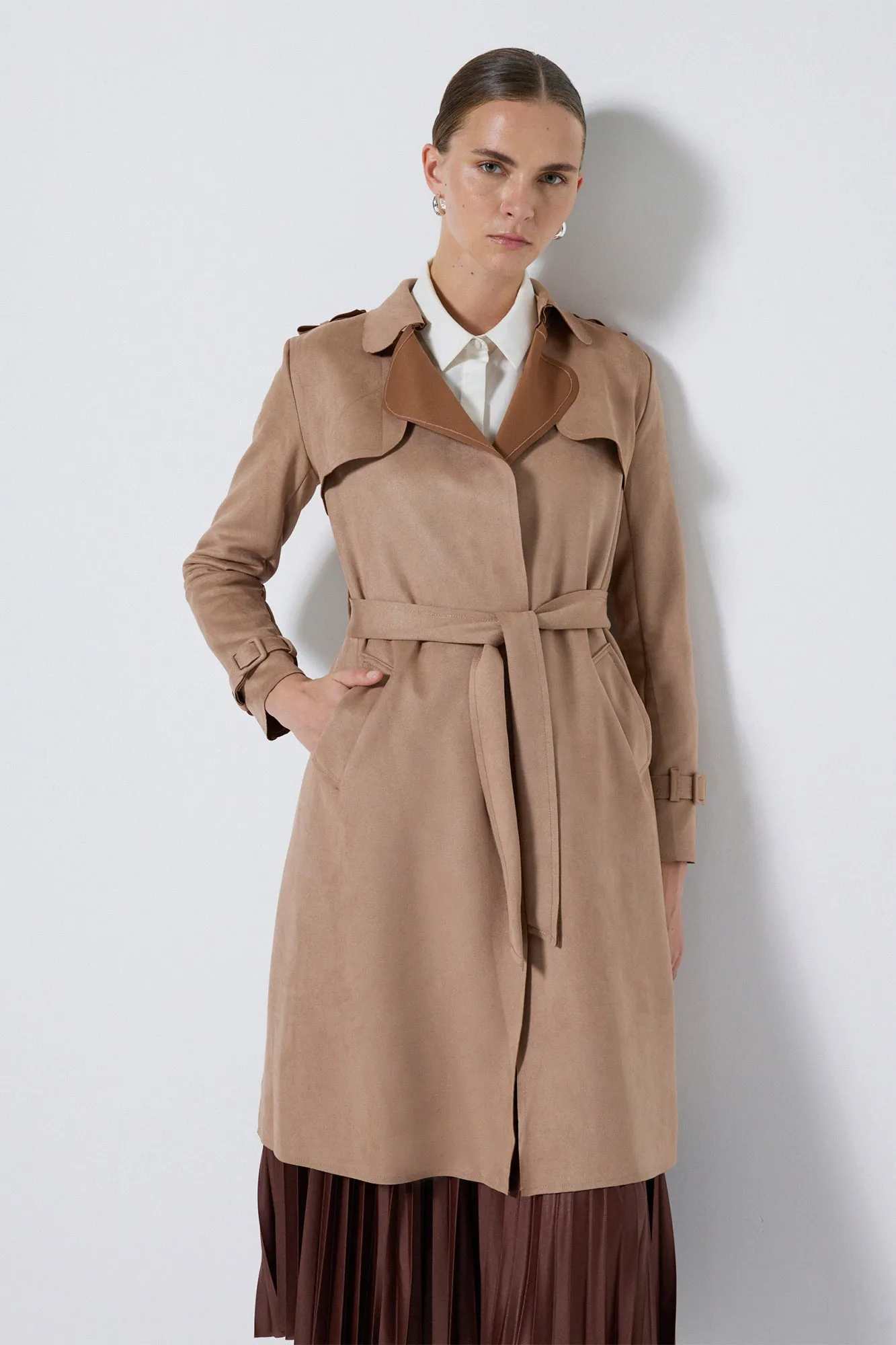 SUEDE TRENCH COAT