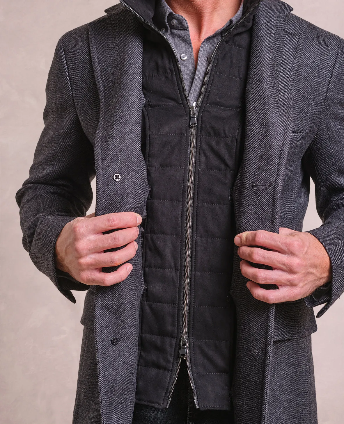 The Hamilton - Zip Out Warmer Car Coat - Charcoal