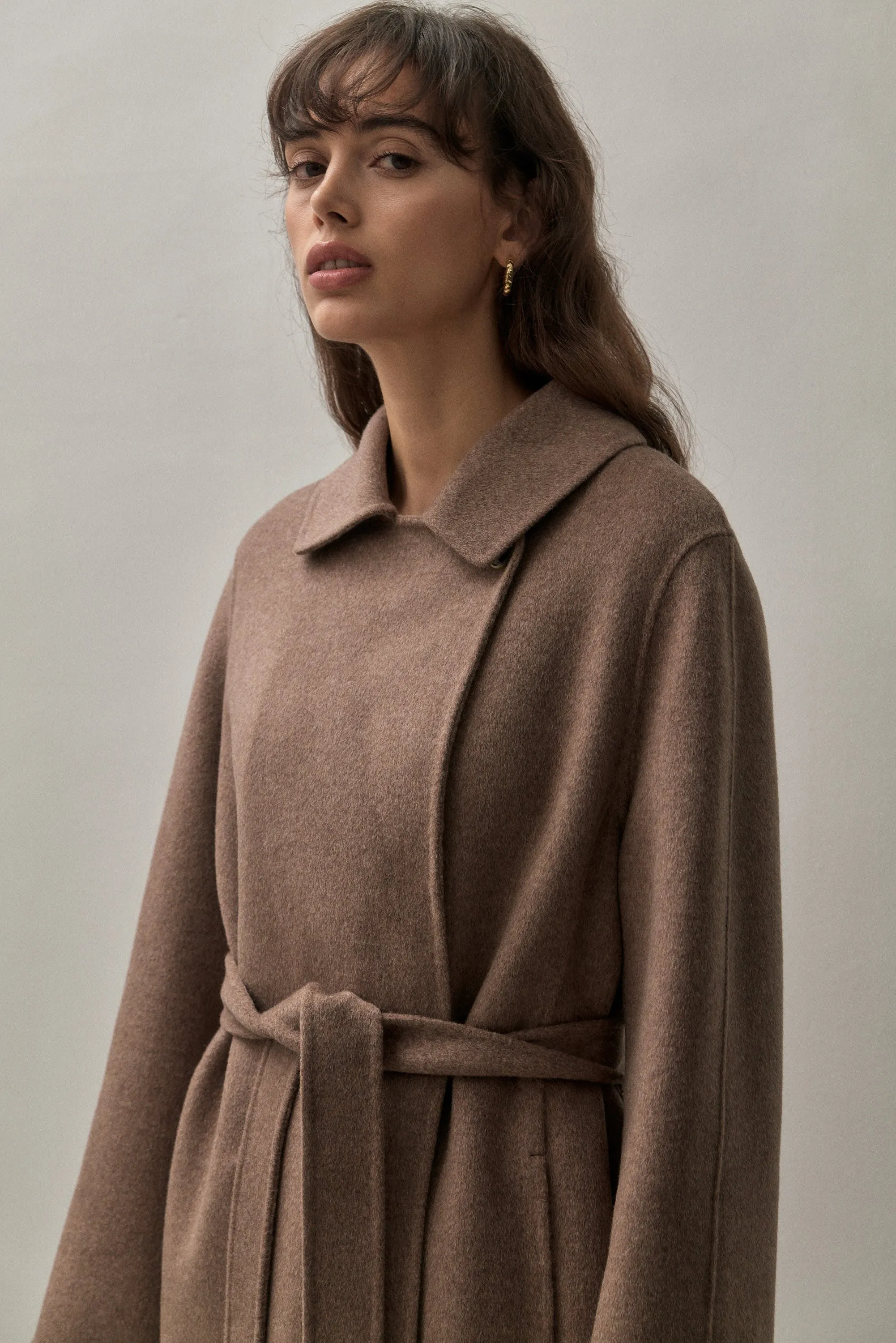 THE TAILORED COAT - CHOCOLATE MELANGE