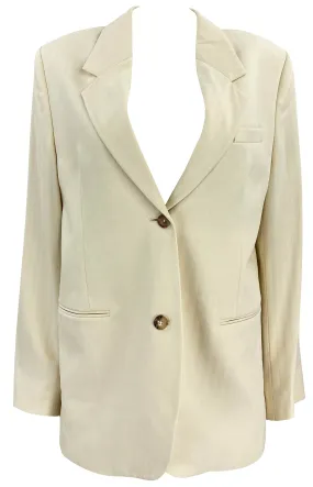 Toteme Tailored Herringbone Suit Jacket in Bleached Sand