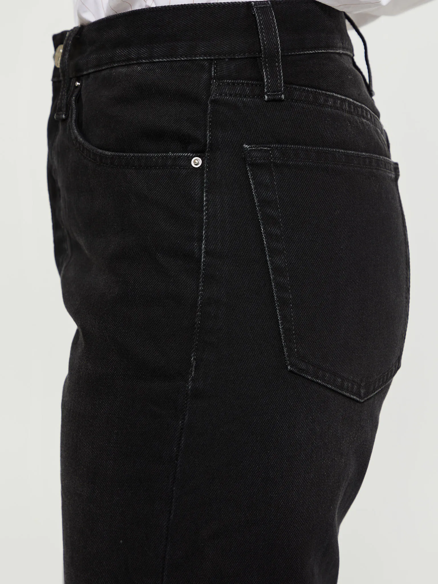 Twisted Seam Denim Full Length in Faded Black