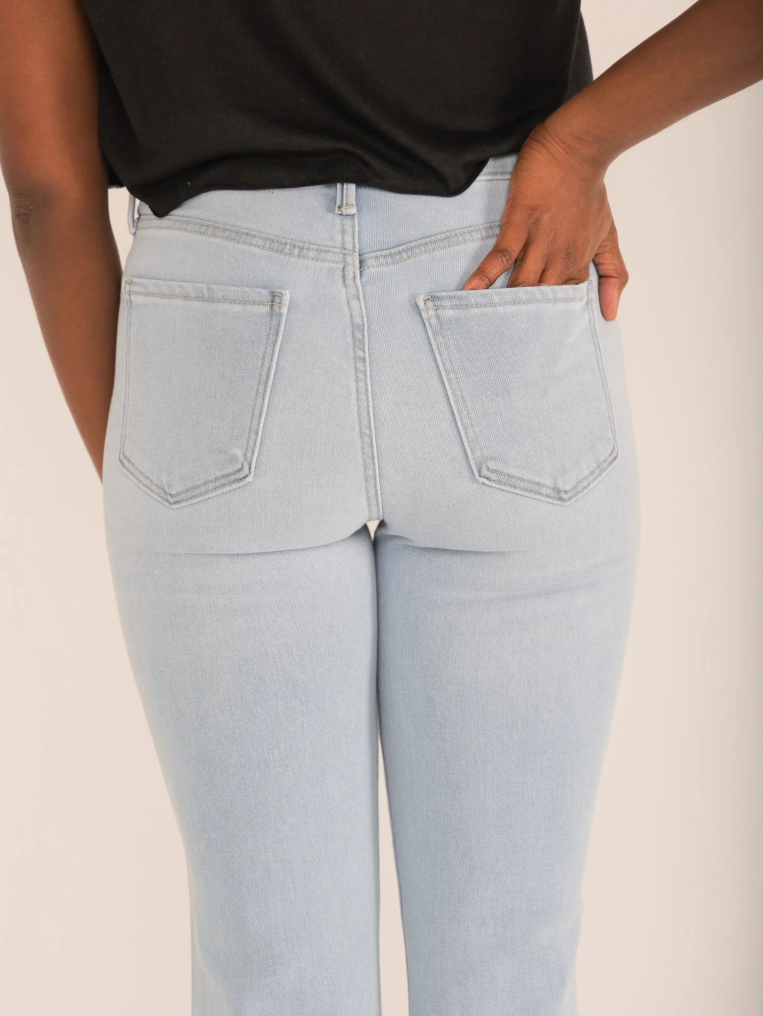 Understated Distressed Flare Jeans