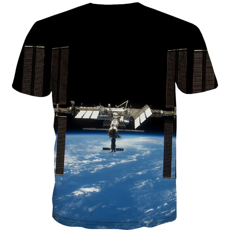 Universe T shirts Men Space Tshirt Printed Earth T-shirts 3d Metal Shirt Print