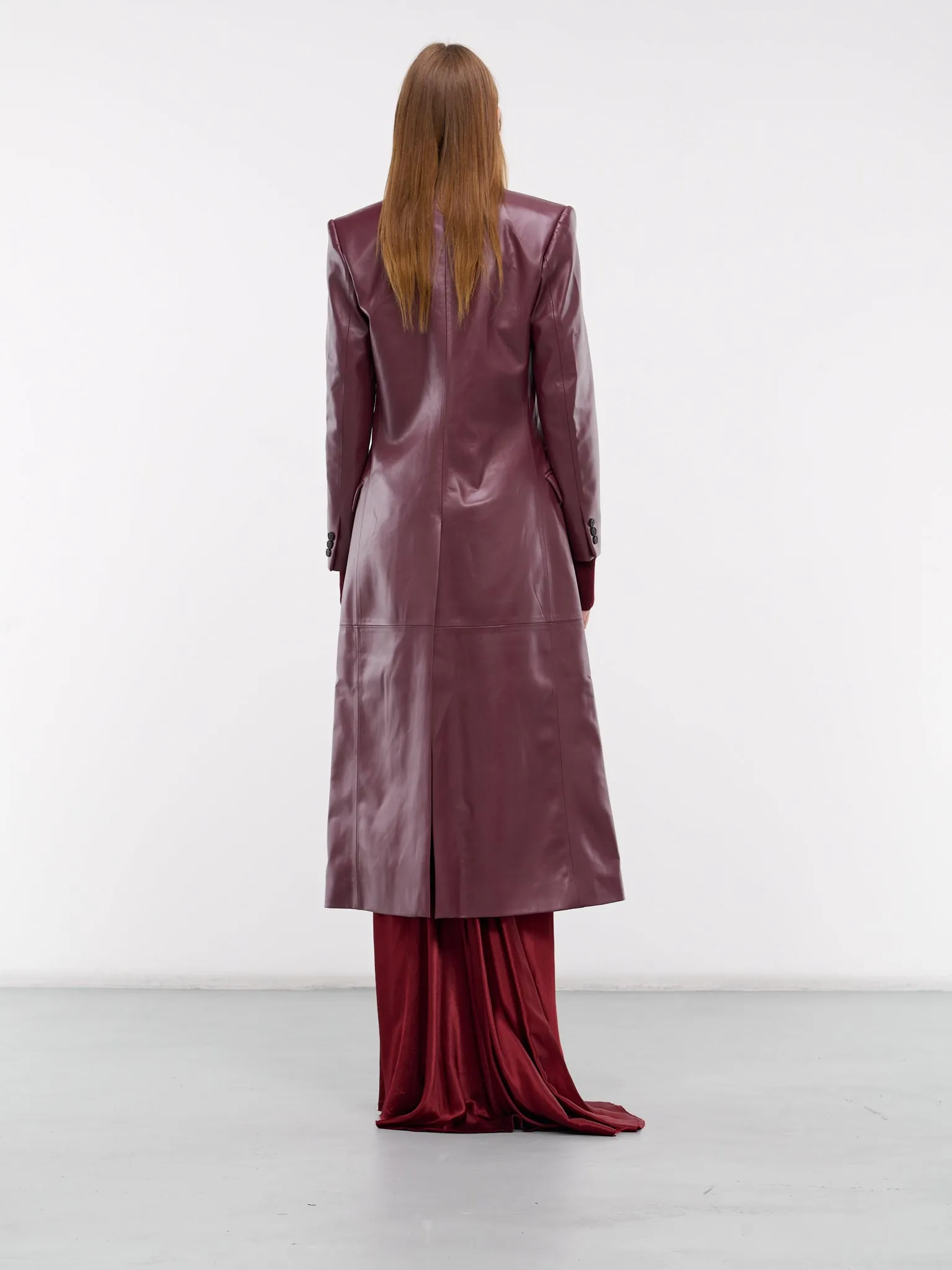 Vegan Leather Coat (COAT5BURG-VL-BURGUNDY)