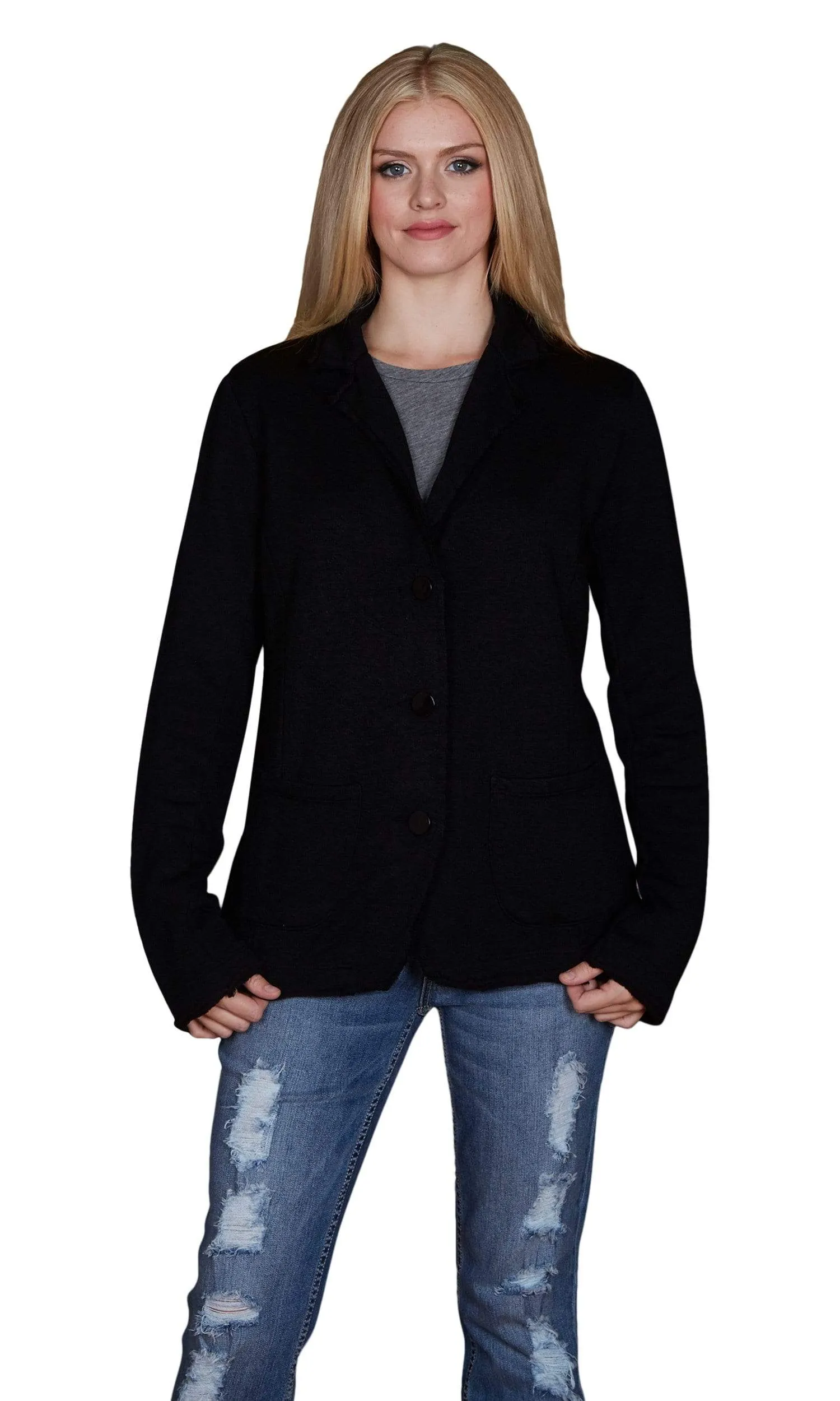 Velvet by Graham & Spencer Alinn Raw Edge French Terry Blazer