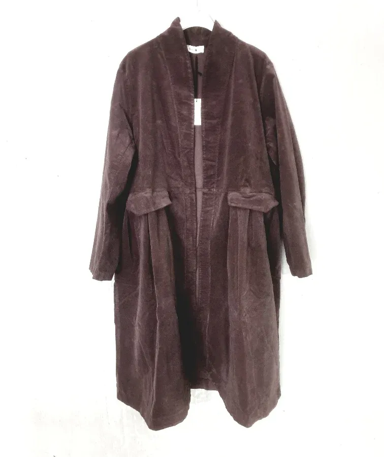 Velvet Cotton Coat - Rum Raison - OS